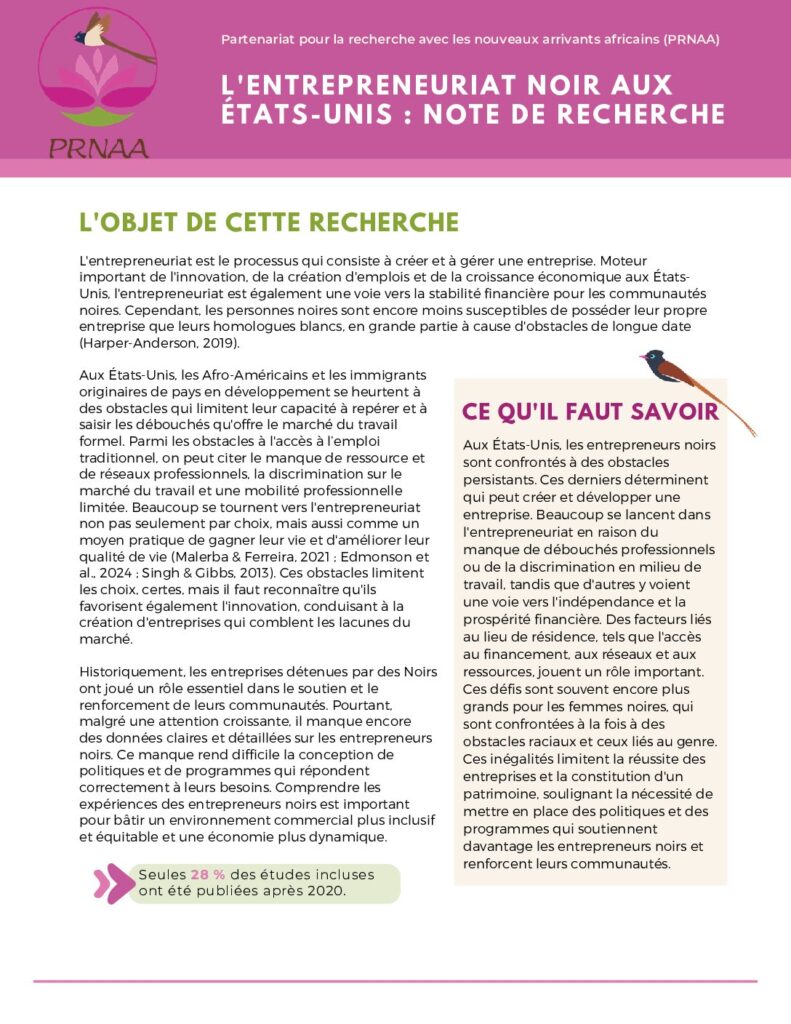 thumbnail of L’entrepreneuriat Noir Aux États-Unis
