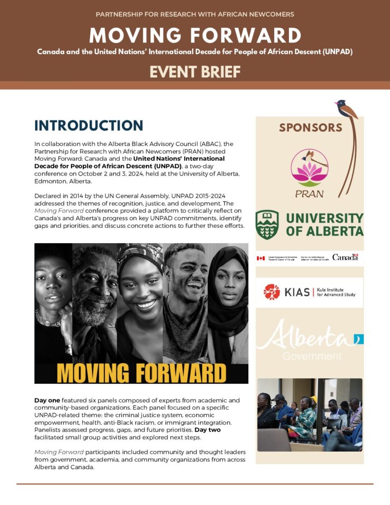 thumbnail of Moving Forward: Canada and the United Nations Decade for People of African Descent, April 2025