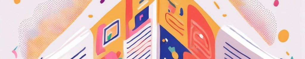 Firefly book chapter, inside pages open book in cool colours 31987